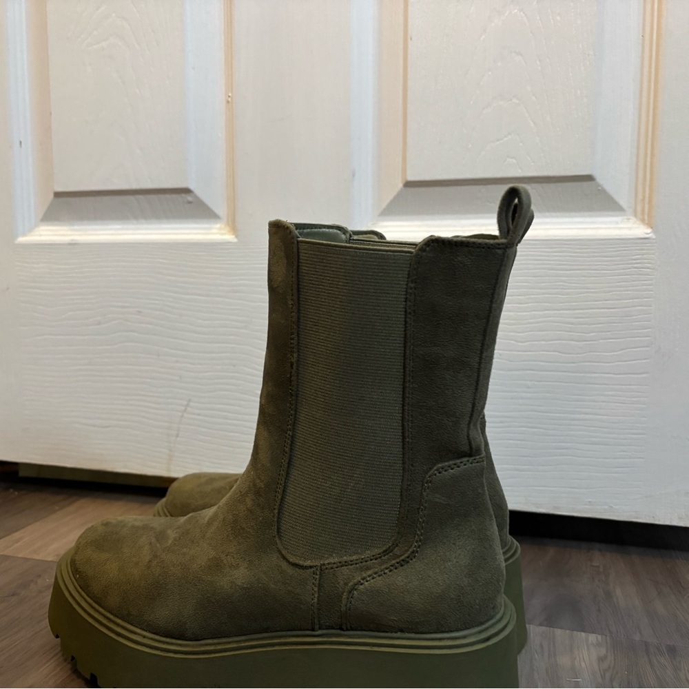 JustFab Olive Green Combat Boots